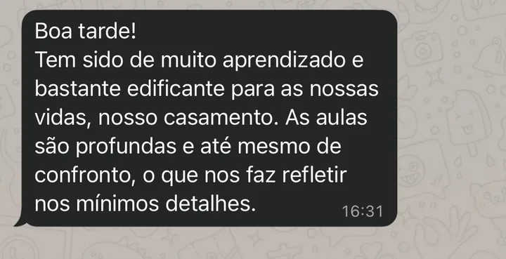 Depoimento 3 enviado por mensagem